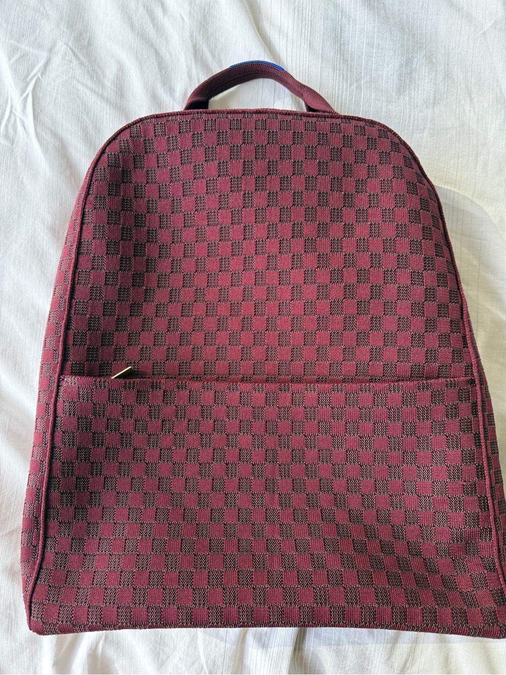 Rothy’s Checkerboard Burgundy Backpack